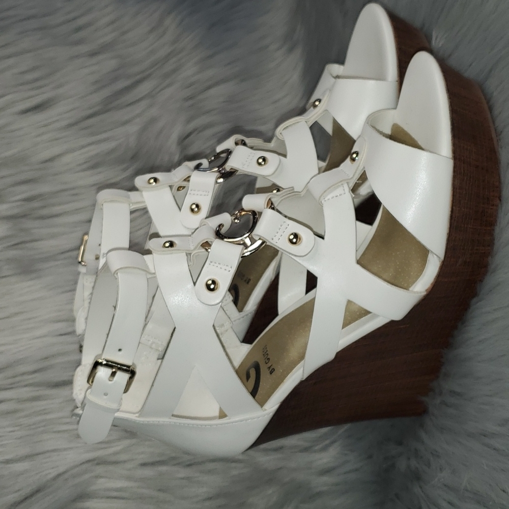 G by Guess white wedge heel